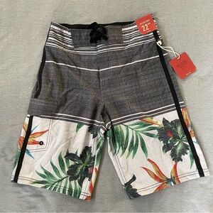 Mossimo Men's Tropical Leaf Print Board Shorts Size 28
